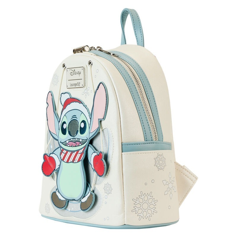 Mochila glitter Holiday Snow Angel Stitch Disney Loungefly 26cm Mochila glitter Holiday Snow Angel Stitch Disney Loungefly 26cm