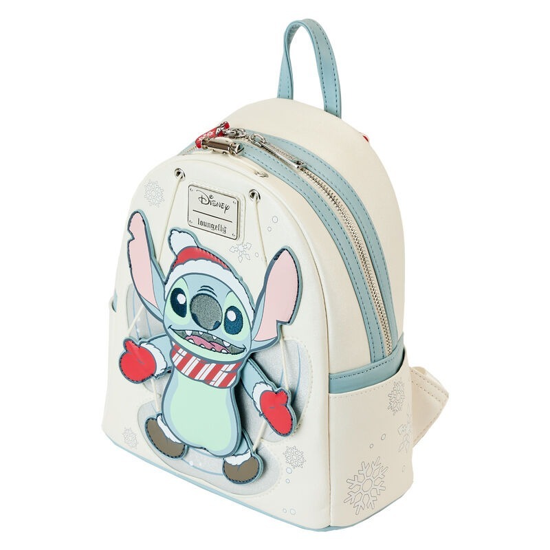 Mochila glitter Holiday Snow Angel Stitch Disney Loungefly 26cm Mochila glitter Holiday Snow Angel Stitch Disney Loungefly 26cm