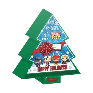 Arbol Navidad con 4 figuras Pocket POP DC Comics Tree Holiday Exclusive