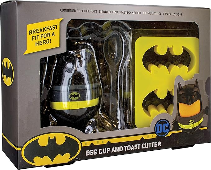Set vaso para huevo y cortador de tostada Batman Set vaso para huevo y cortador de tostada Batman