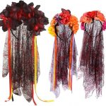 Diadema de flores artificiales para Halloween Día de los muertos