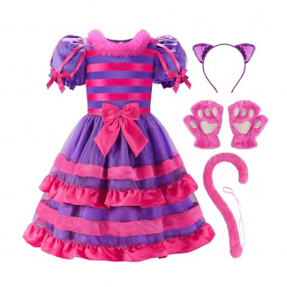 Disfraz gato Cheshire Alicia en el Pais de las Maravillas Talla 3-12 años