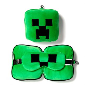 Almohada viaje antifaz Creeper Minecraft