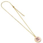 Collar dorado con abalorio redondo rosa de Pusheen 40 cm