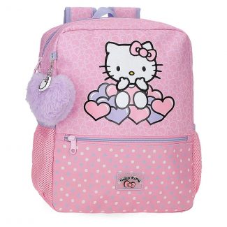 Mochila Hearts & Dots Hello Kitty 33cm adaptable