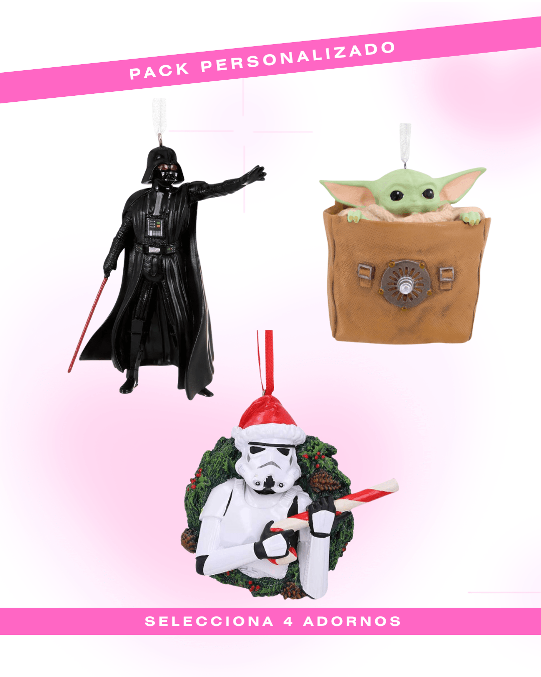 Crea tu pack 4 adornos navideños "Star Wars"